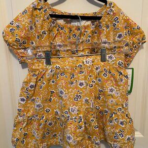 Carter's Girls 2 Piece Set Skort And Top Golden Floral Size 12